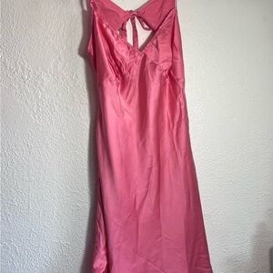 Vintage Y2K Victoria's Secret 100% Silk Pink Mini Slip Dress Size small